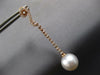 ESTATE LARGE .52CT DIAMOND & AAA SOUTH SEA PEARL 18KT ROSE GOLD SWIRL HANGING EARRINGS