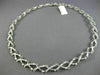 ESTATE WIDE 3.52CT ROUND DIAMOND 18K WHITE GOLD 3D ETOILE X LOVE TENNIS NECKLACE