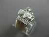 ANTIQUE WIDE .34CT DIAMOND 14K WHITE GOLD FLOWER FILIGREE ANNIVERSARY RING 26178