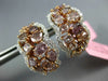 WIDE 4.90CT WHITE & MULTI COLOR DIAMOND 18KT WHITE & ROSE GOLD CLIP ON EARRINGS