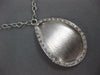 ESTATE LARGE .39CT DIAMOND 14KT WHITE GOLD TEAR DROP MATTE CLASSIC FUN NECKLACE