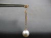 ESTATE LARGE .52CT DIAMOND & AAA SOUTH SEA PEARL 18KT ROSE GOLD SWIRL HANGING EARRINGS