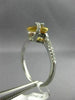 ESTATE 2.64CT DIAMOND & AAA CITRINE 14KT WHITE GOLD CRISS CROSS SQUARE FUN RING