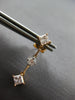 .85CT WHITE & PINK DIAMOND 18KT ROSE GOLD 3D ROUND & PRINCESS HANGING EARRINGS
