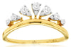 ESTATE .26CT DIAMOND 14KT YELLOW GOLD 3D ROUND CLUSTER PEAR SHAPE CROWN FUN RING