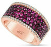 WIDE 1.46CT DIAMOND & AAA PINK SAPPHIRE 18KT ROSE & BLACK GOLD ANNIVERSARY RING