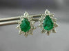 ESTATE 1.9CT DIAMOND & AAA COLOMBIAN EMERALD 14K WHITE GOLD STUD EARRINGS #26077