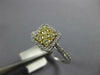 ESTATE .55CT WHITE & FANCY YELLOW DIAMOND 14K WHITE GOLD CLUSTER FRIENDSHIP RING