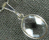 ESTATE AAA CRYSTAL 14KT WHITE GOLD 3D CLASSIC BEZEL OVAL PENDANT