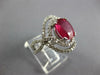 LARGE 4.08CT DIAMOND & AAA RUBY 14KT WHITE GOLD OVAL DOUBLE HALO INFINITY RING