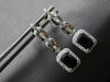 1.58CT DIAMOND & AAA SAPPHIRE 14K WHITE GOLD 3D HALO MULTI LINK HANGING EARRINGS