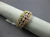 ESTATE WIDE .46CT DIAMOND 18KT TRI COLOR GOLD FILIGREE MILGRAIN STACKABLE RING