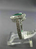 1.27CT DIAMOND & EMERALD 14K WHITE GOLD OVAL HALO BEZEL FILIGREE ENGAGEMENT RING