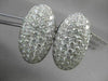 ESTATE LARGE 7.07CTW DIAMOND 18KT WHITE GOLD OVAL FILIGREE PAVE CLIP ON EARRINGS