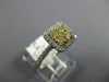 ESTATE .55CT WHITE & FANCY YELLOW DIAMOND 14K WHITE GOLD CLUSTER FRIENDSHIP RING