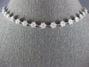 3.79CT DIAMOND 18K WHITE GOLD 3D MULTI FLOWER SEMI ETERNITY LOVE TENNIS NECKLACE