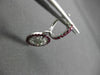 ANTIQUE 1.53CT PINK SAPPHIRE & DIAMOND 18KT WHITE GOLD FLOWER HANGING EARRINGS