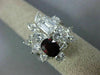 ESTATE LARGE 4.85CT DIAMOND & AAA RUBY PLATINUM CLUSTER FLOWER ANNIVERSARY RING