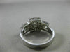ESTATE WIDE .66CT DIAMOND 14K WHITE GOLD BEZEL SQUARE HALO ENGAGEMENT RING 18671