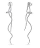 ESTATE 1.70CT DIAMOND 18KT WHITE GOLD CLASSIC LOVE KNOT SNAKE HANGING EARRINGS