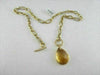 ANTIQUE 18KT DIAMOND & CITRINE DESIGNER DROP NECKLACE