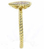 .16CT WHITE & PINK DIAMOND 14KT TRI COLOR GOLD 3D CLUSTER PEAR SHAPE ROPE RING