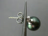 ESTATE .06CT DIAMOND 14KT WHITE GOLD AAA TAHITIAN PEARL 3 STONE HANGING EARRINGS