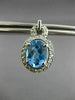 ESTATE 2.96CT DIAMOND & AAA BLUE TOPAZ 14K WHITE GOLD OVAL HANGING STUD EARRINGS
