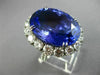 ESTATE EXTRA LARGE 31.4CT DIAMOND & AAA EXTRA FACET TANZANITE PLATINUM HALO RING