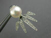 ESTATE .33CT DIAMOND & AAA SOUTH SEA PEARL 14KT WHITE GOLD SPIKE JACKET EARRINGS