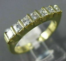 ESTATE .60CT DIAMOND 14K YELLOW GOLD 7 STONE PRINCESS CUT ANNIVERSARY RING 14631