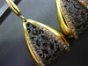 ESTATE .50CT DIAMOND 14K BLACK & YELLOW GOLD FILIGREE HANGING LEVERBACK EARRINGS