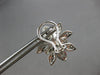 ESTATE LARGE 1.77CT DIAMOND 18KT WHITE GOLD 3D FLOWER CLIP ON HANGING EARRINGS