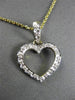 ESTATE .08CT DIAMOND 14KT WHITE & YELLOW GOLD OPEN HEART PENDANT & CHAIN