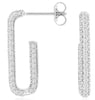 1.0CT DIAMOND 14KT WHITE GOLD 3D ROUND INSIDE OUT UMBRELLA OVAL HANGING EARRINGS
