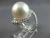 EXTRA LARGE 1.08CT DIAMOND & AAA SOUTH SEA PEARL 14KT WHITE GOLD LOVE KNOT RING