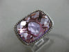 ESTATE LARGE 10.17CT DIAMOND & AAA EXTRA FACET AMETHYST 14KT ROSE GOLD HALO RING