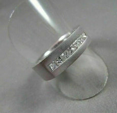WIDE 7mm HAND CRAFTED .90CT F VVS DIAMOND 14KT WHITE GOLD MENS WEDDING BAND !!!!