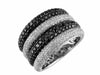 ESTATE WIDE 2.37CT WHITE & BLACK DIAMOND 14K WHITE GOLD CLASSIC ANNIVERSARY RING