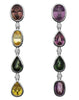 18.46CT DIAMOND & AAA MULTI COLOR SAPPHIRE 18K WHITE GOLD TEAR DROP FUN EARRINGS