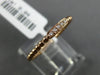 ESTATE .04CT ROUND DIAMOND 14KT ROSE GOLD 3D FIVE STONE MILGRAIN BEADED FUN RING