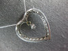ESTATE LARGE 1.15CT DIAMOND 14KT WHITE GOLD 3D SOLITAIRE OPEN HEART LOVE PENDANT