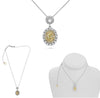 3.55CT WHITE & FANCY YELLOW DIAMOND 18KT TWO TONE GOLD 3D OVAL & ROUND NECKLACE