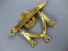 ANTIQUE .35CT DIAMOND EMERALD & PEARL 14KT YELLOW GOLD FILIGREE BROOCH PIN #876
