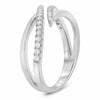 ESTATE .28CT DIAMOND 14KT WHITE GOLD 3D MULTI ROW TENSION CRISS CROSS SNAKE RING