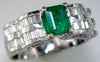 ESTATE 1.96CT DIAMOND & AAA EMERALD 14KT WHITE GOLD EMERALD CUT ENGAGEMENT RING