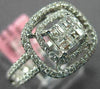 WIDE .78CT DIAMOND 18KT WHITE GOLD 3D ROUND & ASSHER SQUARE HALO ENGAGEMENT RING