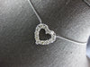 ESTATE 1.24CT DIAMOND 14KT WHITE GOLD 3D ROUND CLASSIC OPEN HEART LOVE NECKLACE