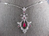 .77CT DIAMOND & AAA RUBY 18KT WHITE GOLD 3D FLOWER FILIGREE BY THE YARD NECKLACE