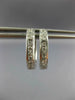 ANTIQUE .36CT DIAMOND 18KT WHITE GOLD SQUARE FILIGREE HUGGIE HOOP EARRINGS #7531